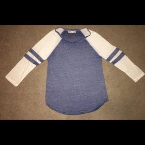 Hollister Blue & White Baseball Tee
